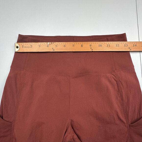 Athleta Pants Womens 2 Burgundy Trekkie Hybrid Crop Tight Stretch Workout Gym - Picture 10 of 14